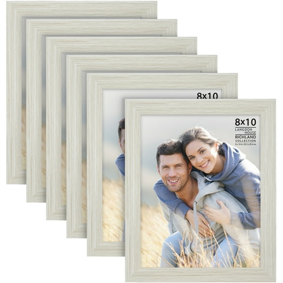 Langdon House 8x10 Almond White Picture Frames, 6 Pack, Richland Tabletop Frames