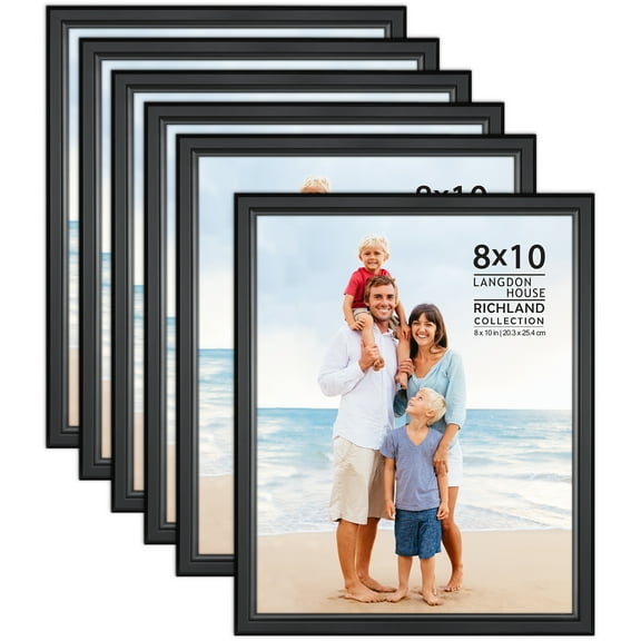 Langdon House 8x10 Black Picture Frames, 6 PK, Richland Tabletop Frames