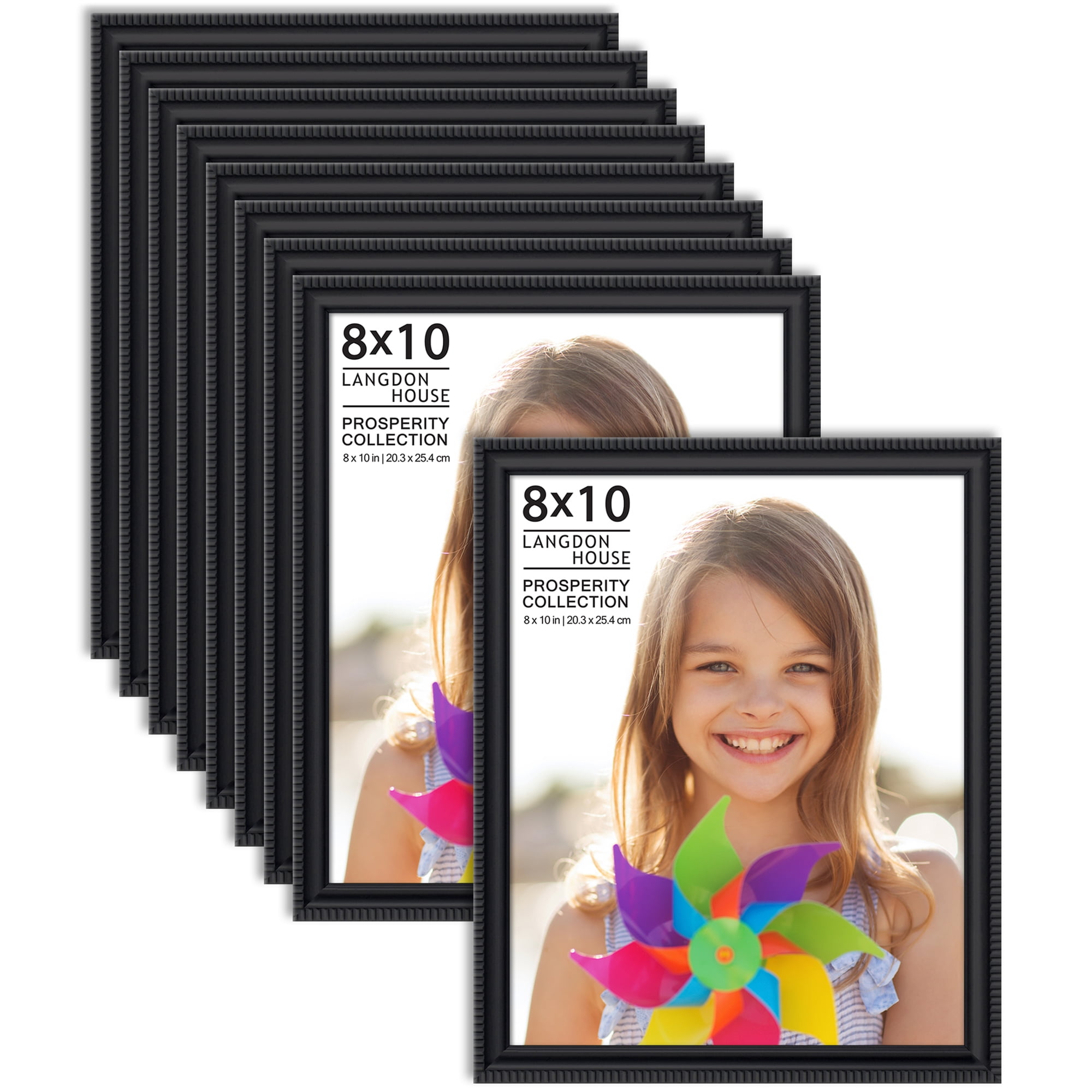 Langdon House 8x10 Black Frames, Prosperity Collection, 12 Pack, HD