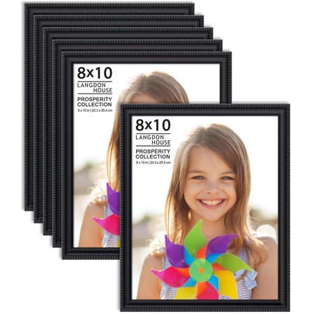 Langdon House 8x10 Black Picture Frames, Shabby-chic Style, 6 Pack, Prosperity Collection (US Company)