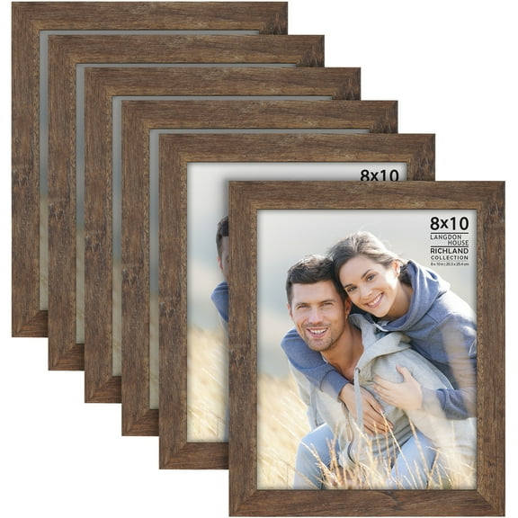 Langdon House 8x10 Rustic Brown Picture Frames, Farmhouse Style, 6 Pack, Richland Collection (US Company)