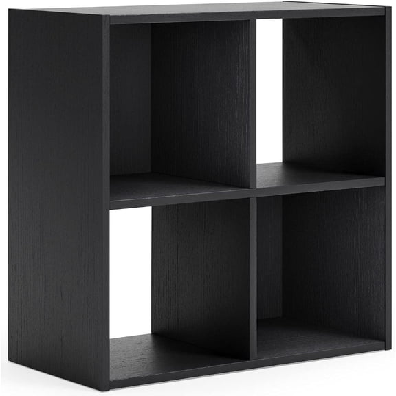 Langdrew Contemporary 4 Cube Storage Organizer or Bookcase, Black