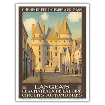 Langeais France - Les Chateaux de la Loire (The Castles of the Loire) - Vintage Travel Poster by Leon Constant-Duval c.1927 - Master Art Print (Unframed) 9in x 12in