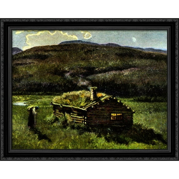 Langebrata 36x28 Large Black Ornate Wood Framed Canvas Art by Theodor Severin Kittelsen