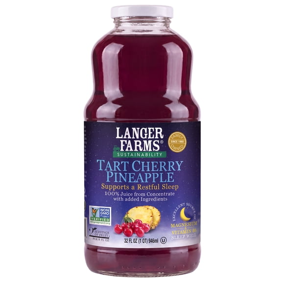 Langer Farms Tart Cherry Pineapple with Magnesium and Vitamin B6, 32 fl oz 100% Juice