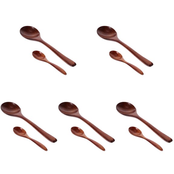 Langeriy 10 Pcs Household Dessert Scoops Portable Salad Spoons Practical Rice Scoops Wooden Spoons for Home