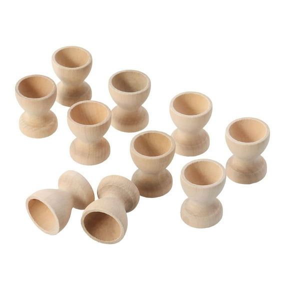 Langeriy 10pcs Wooden Egg Holder Household Kitchen Eggs Holding Cups Tabletop Refrigerator Egg Tray Container Wood Storage Holders(Wooden Egg Tray)