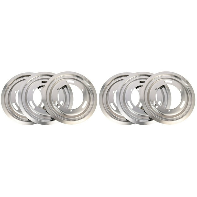 Langeriy 6 Pcs Gas Stove Drip Pans Stove Burner Trays Stainless Steel