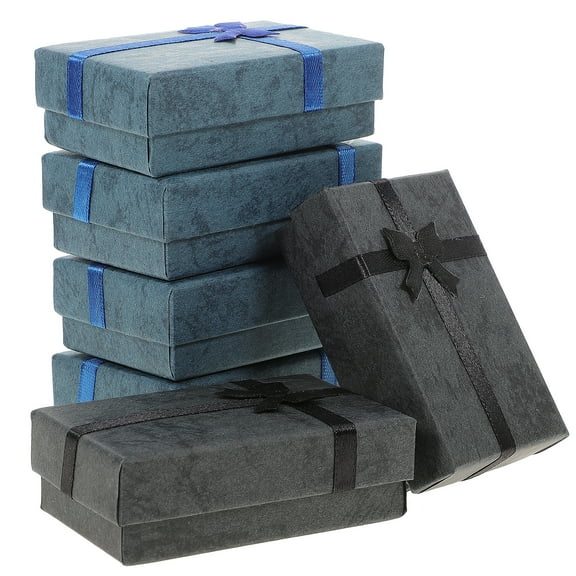 Langeriy 6-Piece Bowknot Boxes Small Wrapping Packaging for Earrings Bracelets Jewelry, Random Color