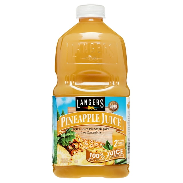 Langers 100 Pineapple Juice, 64 Fl. Oz.