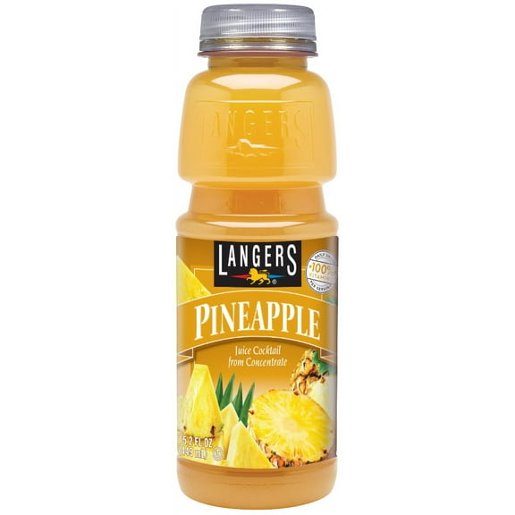 Langers Juice Cocktail, Pineapple, 15.2 Fl Oz, 12 Count