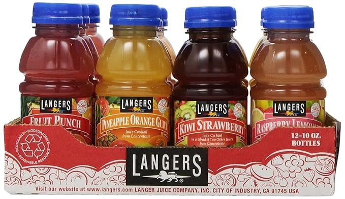 Langers Tropical Variety Pack, 10 Fl Oz (Pack of 12)