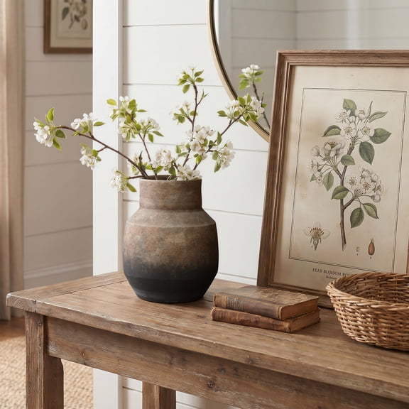 Langford Home 11.5" Terracotta Ceramic Flower Vase, Brown