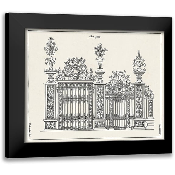 Langley 14x12 Black Modern Framed Museum Art Print Titled - Design for an Iron Gate III