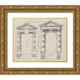 thumbnail image 1 of Langley  32x26 Gold Ornate Wood Framed with Double Matting Museum Art Print Titled - Tuscan Rusticated Doors, 1 of 4
