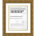 thumbnail image 1 of Langley, Batty 12x14 Gold Ornate Wood Framed with Double Matting Museum Art Print Titled - The Composite Entablature, 1 of 4