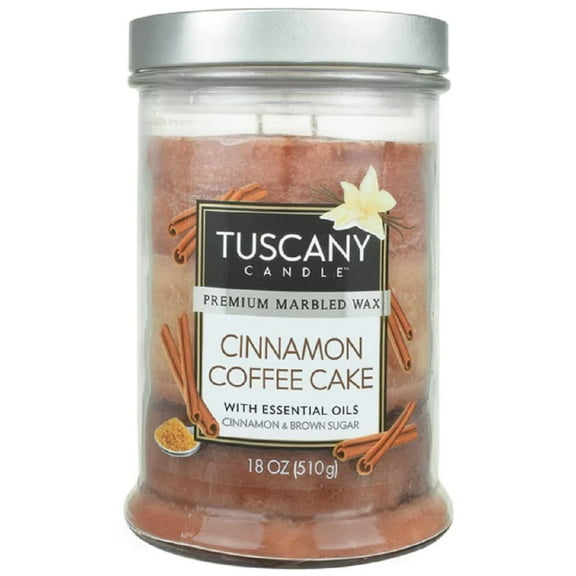 Langley Empire Candle Triple Pour, Mottled, Bronze Lid, 18-Ounce, Coffee Cake, Brown (54587)