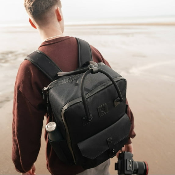 Langly Sierra Camera Backpack - Black. Stylish, Durable, Water-Resistant Camera Bag