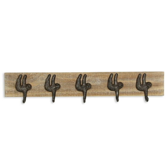 Langsam Sloth Themed Coat Rack - 5 Hook