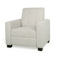 thumbnail image 1 of Langseth Contemporary Tufted Pushback Recliner, Beige Fabric and Dark Brown, 1 of 8