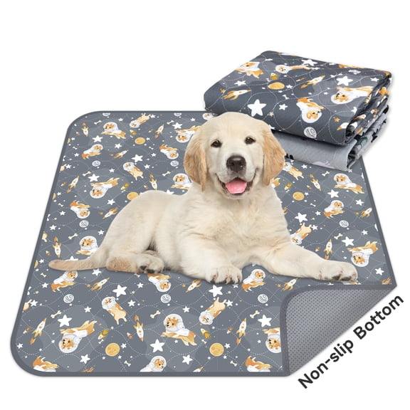 Langsprit 2 Pack Washable Pee Pads for Dogs, Non-Slip Dog Pads with Heavy Absorbency, Reusable Training Pads, 18"x24"