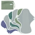 thumbnail image 1 of Langsprit Reusable Sanitary Pads for Women, Set of 6 with Mini Wet Bag Feminine Pads, Washable Cloth Menstrual Pads, Avocado Green, Small, 1 of 7
