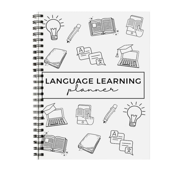 Language Learning Planner Vocabulary & Grammar Notebook With Weekly&Monthly Logs Language Vocabulary Notebook