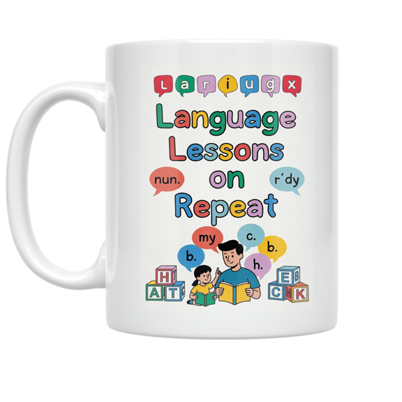 Language Lessons on Repeat - Parent and Child Language Practice - 11 oz Ceramic Coffee Mug