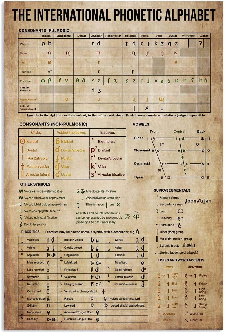 Language Pronunciation Knowledge Metal Sign Vintage Classroom Decor The