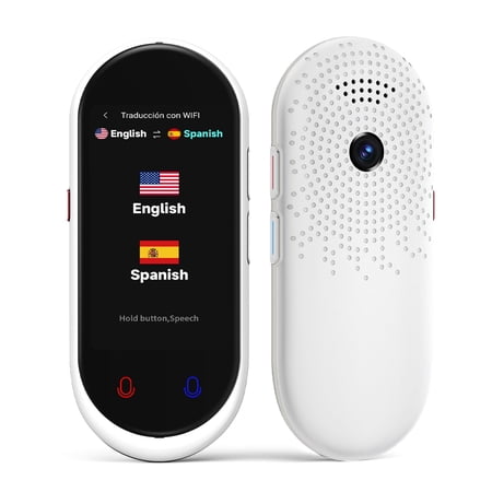 Language Translator Device, 137 Languages Portable Two-Way Instant Translator, Offline Online Voice Photo Translation, for Business,Learning,White