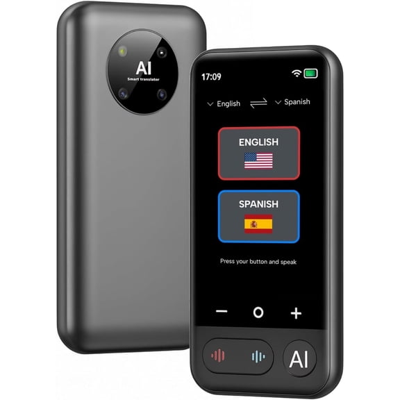 Language Translator Device AI Premium 2026 | 150 Languages | Online & Offline Voice + Photo Translation | 0.5s Ultra-Fast Accuracy | 4" HD Touchscreen | Smart Recording | Travel & Business Translator