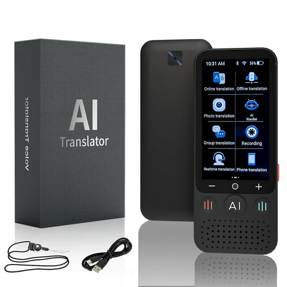 Language Translator Device, Instant Translator No WiFi, AI Portable Translato...