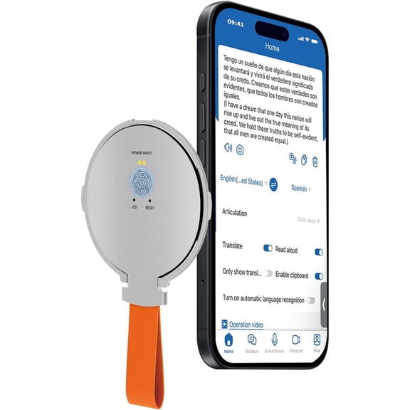 Language Translator Device for Languages, Pocket AI Real Time Translation Device, Voice//Photo/Call/Offline Translate for Travel, Business & Learning (Silvery)