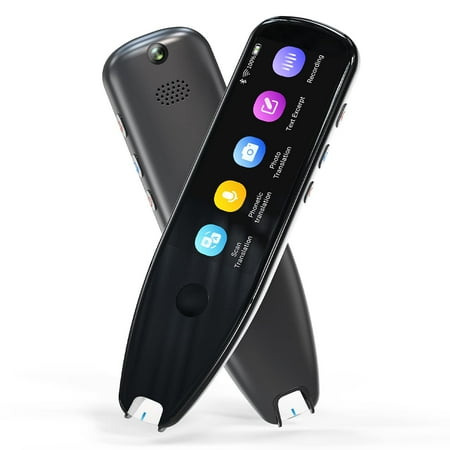 Language Translator Device,Translator Pen Reading Tool for Dyslexia, Reader Pen Translation Scanner Dictionary Pen with Voice & Camera Translators, Portable Translator for Language Learners, Black