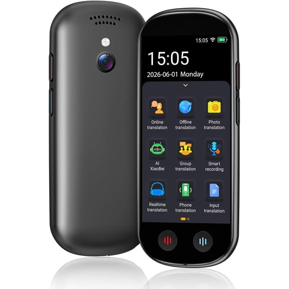 Language Translator Device, Upgraded AI Translator with ChatGPT, 2026  Two Way Translator Support 150 Languages, Offline Recording Photo Voice Translation Device for Business Travel Learning
