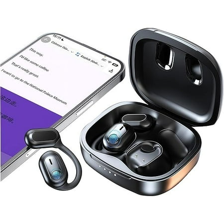 Language Translator Earbuds, Ai Translation Earbuds Real Time 144+ Language Translation Headphones with App, Bluetooth Audifonos Traductores IngléS EspañOl for iOS & Android, Travel Business (Black)