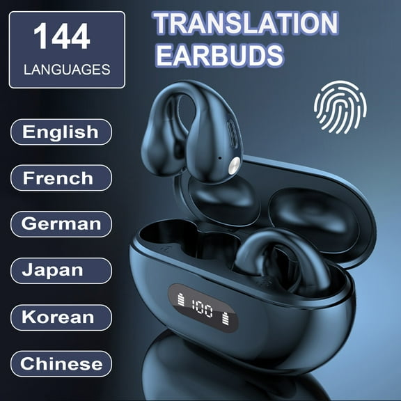 Language Translator Earbuds, Real-Time 3-in-1 Translation Earbuds 144 Languages & Accents, Translation Device for Travel Business Learning