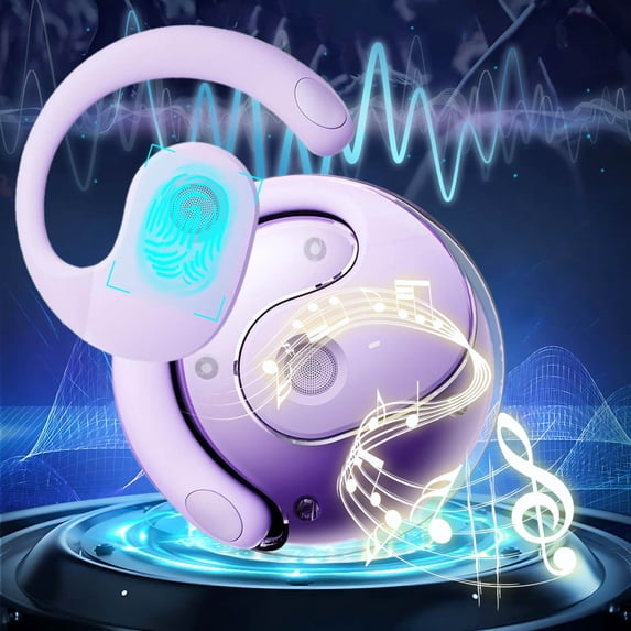 Language Translator Earbuds, Supports 114 Languages Online Translation Real Time, Voice Language Translator with Bluetooth and APP, Simultaneous Translation(Purple)