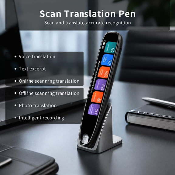 Language Translator Pen, 142 Languages Two-Way Translation Pen, OCR Pen Scanner, Text to Speech Reading Pen for Dyslexia, Text Extract Reader Pen, Portable Traductor Pen