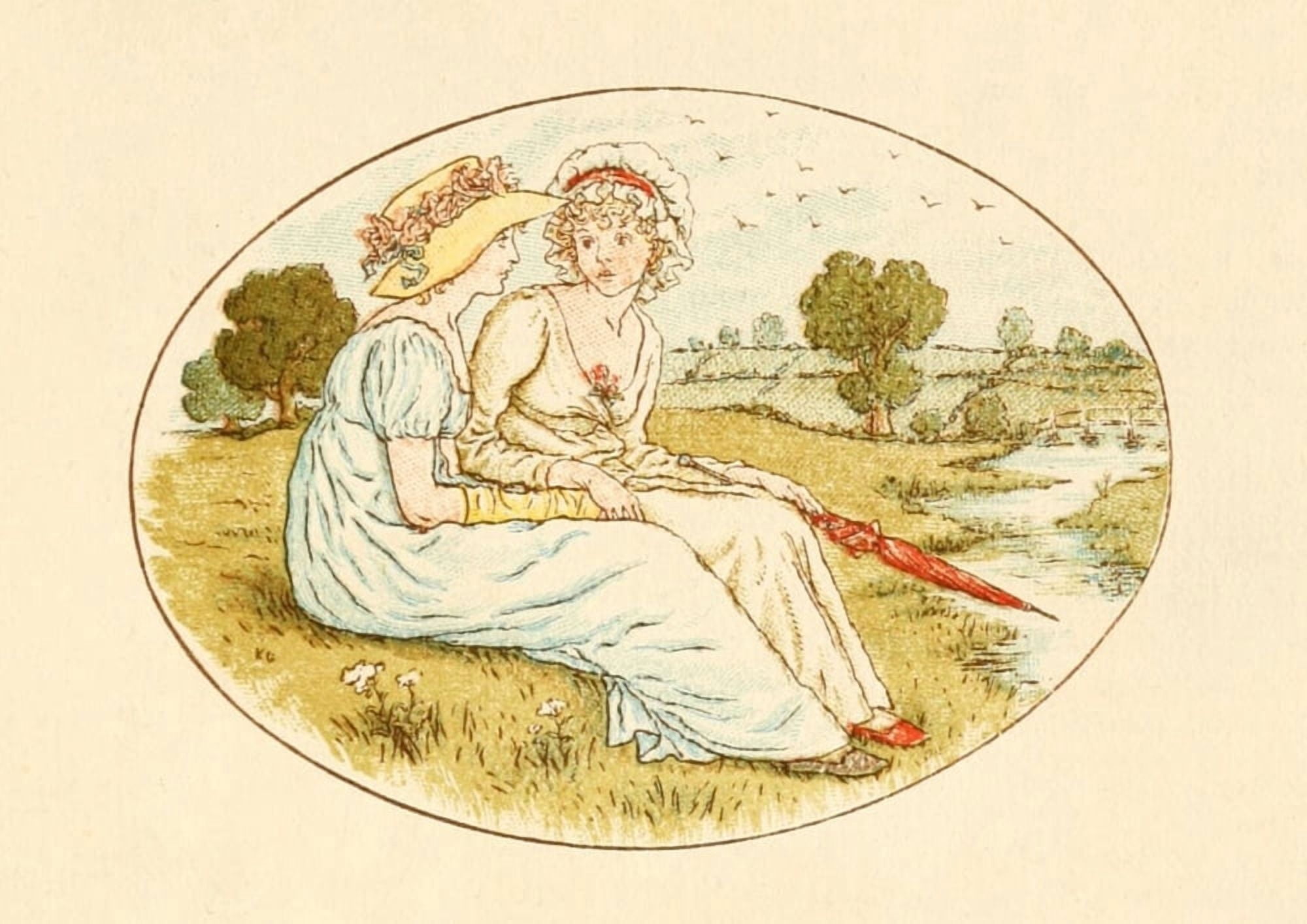 Language of Flowers 1884 By the river Canvas Art - Kate Greenaway (24 x 36)