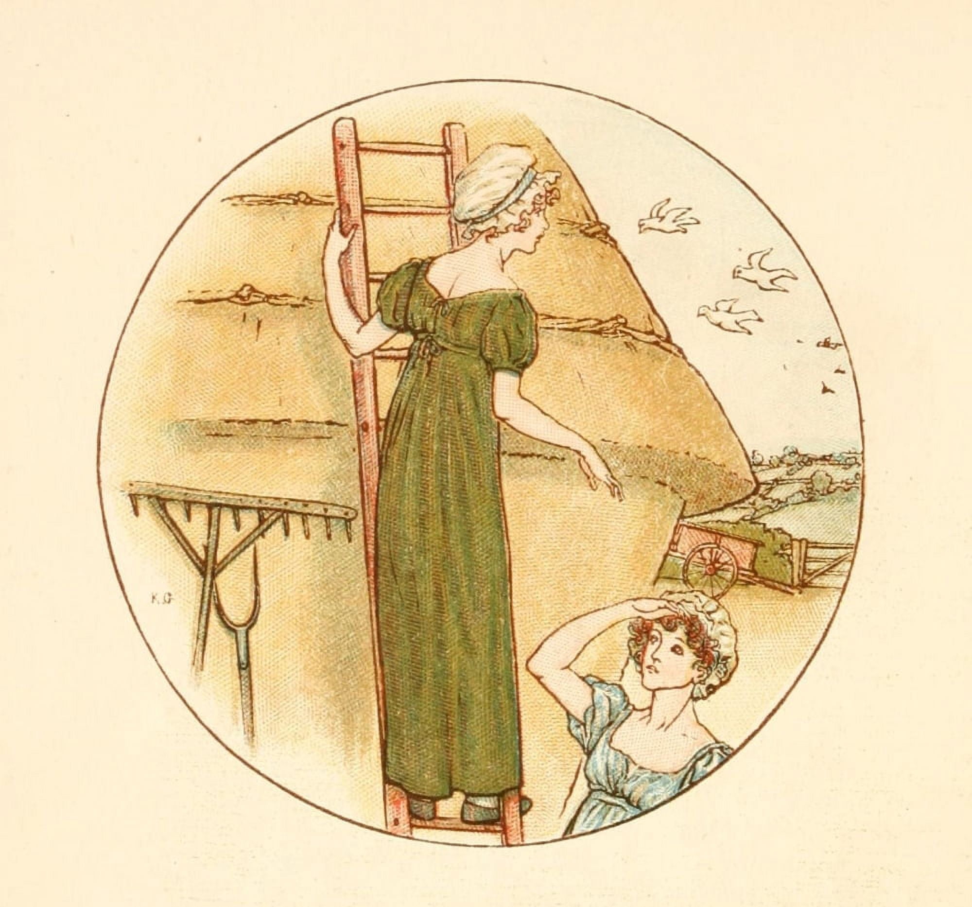 Language of Flowers 1884 Climbing the haystack Canvas Art - Kate Greenaway (18 x 24)