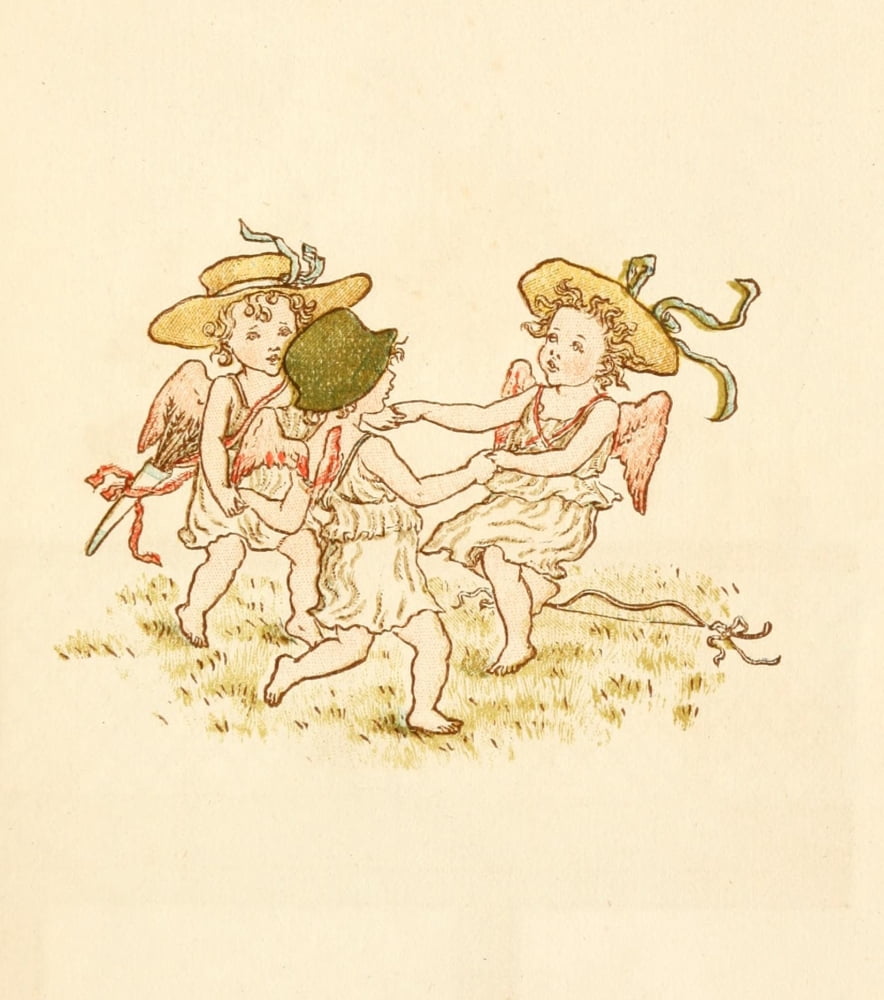 Language of Flowers 1884 Fairy dancing Canvas Art - Kate Greenaway (24 x 36)