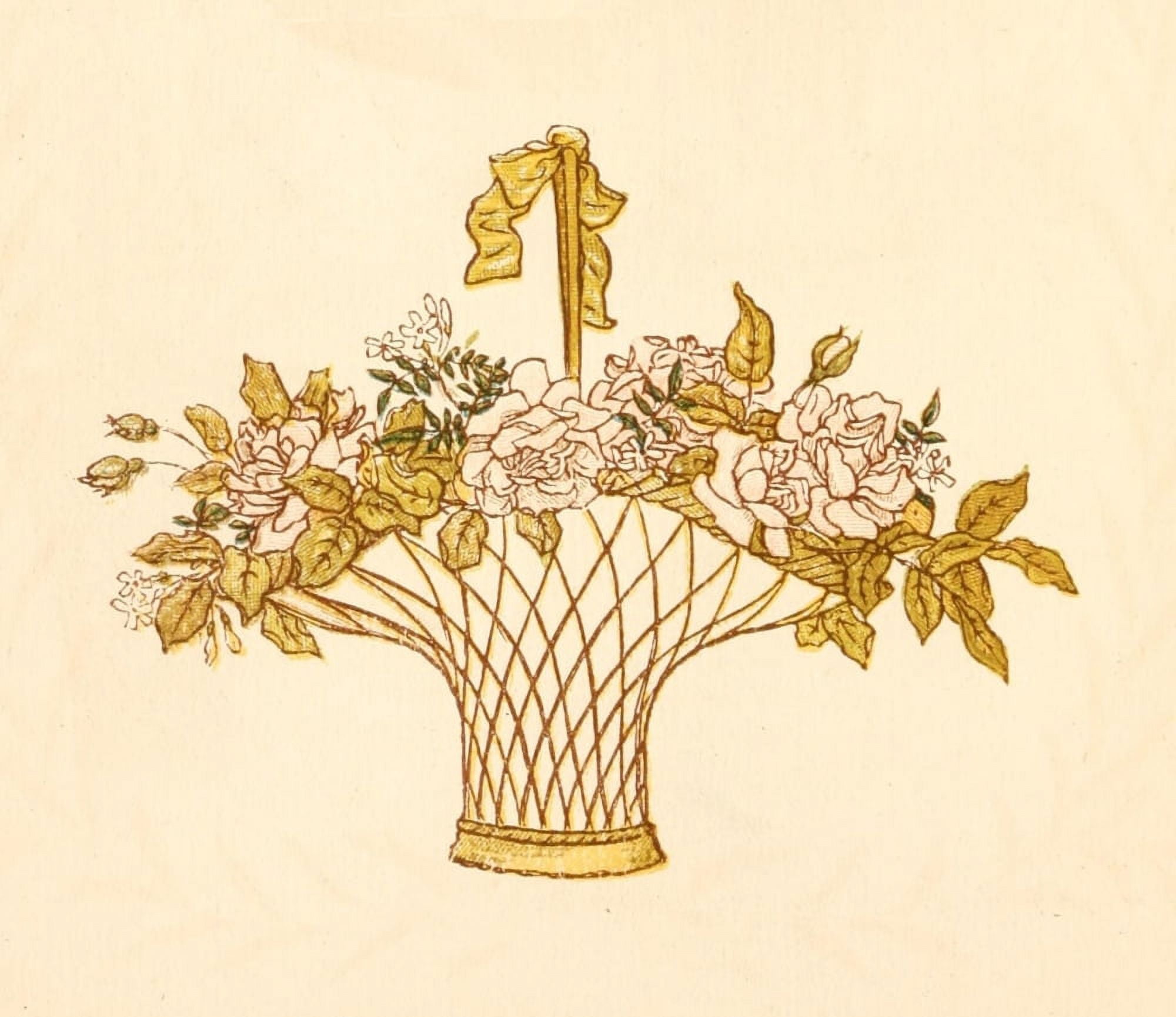 Language of Flowers 1884 Flower basket Canvas Art - Kate Greenaway (24 x 36)