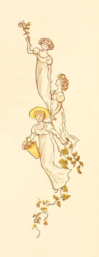 Language of Flowers 1884 Flower girls Canvas Art - Kate Greenaway (24 x 36)