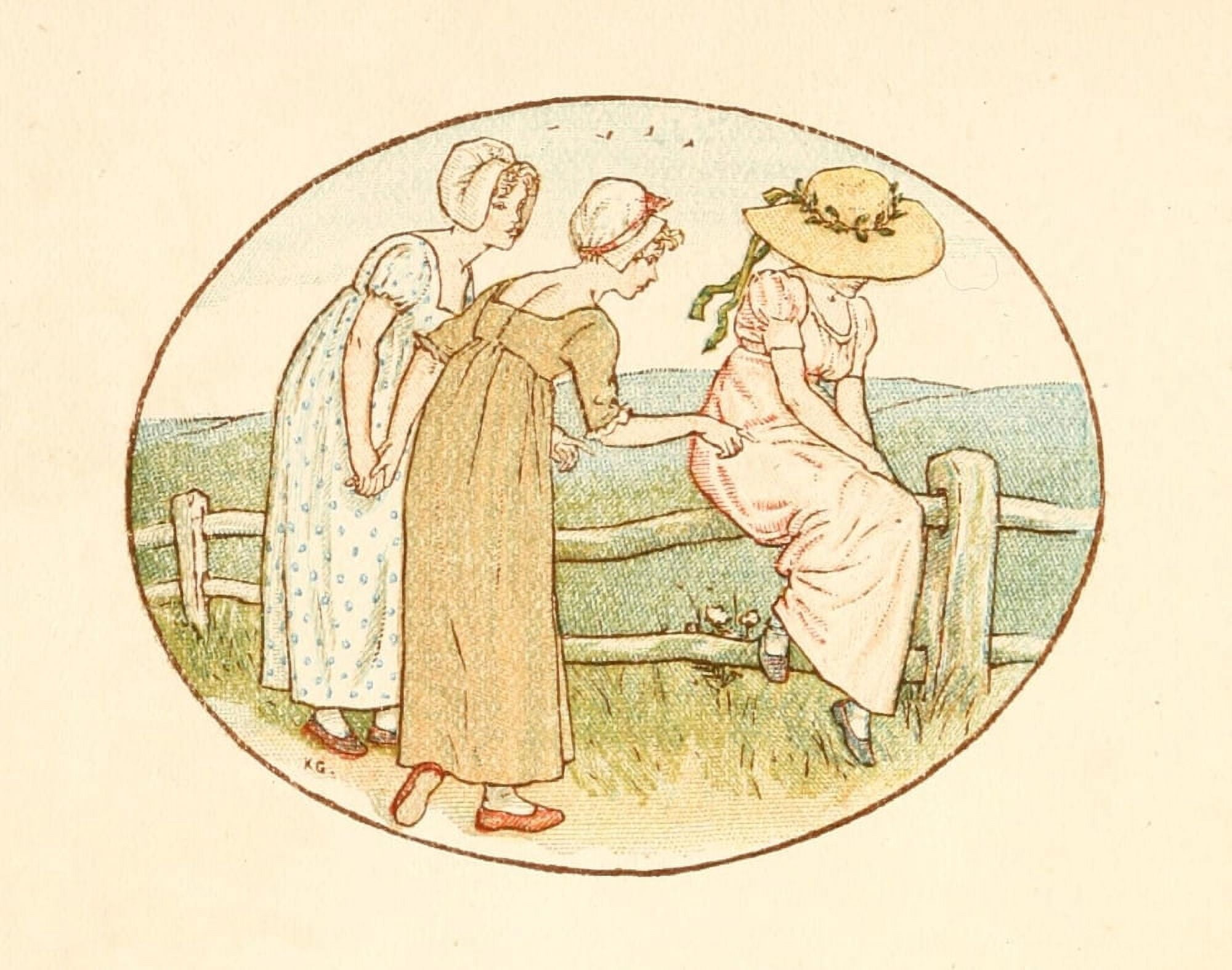 Language of Flowers 1884 Moping Canvas Art - Kate Greenaway (24 x 36)