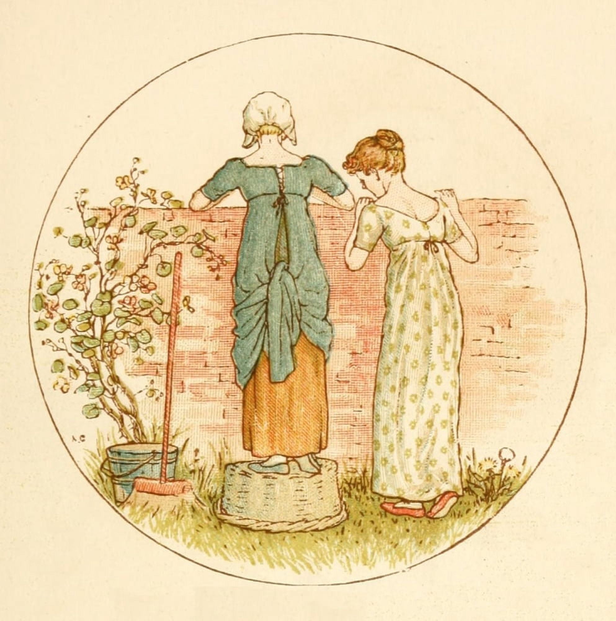 Language of Flowers 1884 Over the wall Canvas Art - Kate Greenaway (18 x 24)
