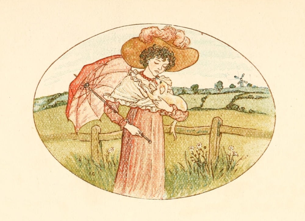 Language of Flowers 1884 Pet dog Canvas Art - Kate Greenaway (18 x 24)