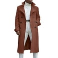 thumbnail image 1 of Langwyqu Autumn Fall Men Lapel Button Trenchcoat Male Solid Color Jacket Coat, 1 of 4