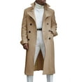 thumbnail image 1 of Langwyqu Autumn Fall Men Lapel Button Trenchcoat Male Solid Color Jacket Coat, 1 of 4