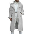 thumbnail image 1 of Langwyqu Autumn Fall Men Lapel Button Trenchcoat Male Solid Color Jacket Coat, 1 of 4